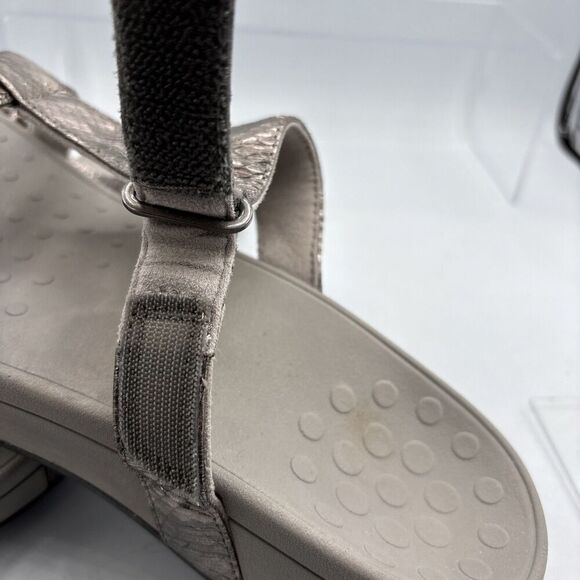 Vionic Pacific Ellie Metallic Snake Pewter Silver Comfort Sandals Women's Size 8 - Picture 6 of 10